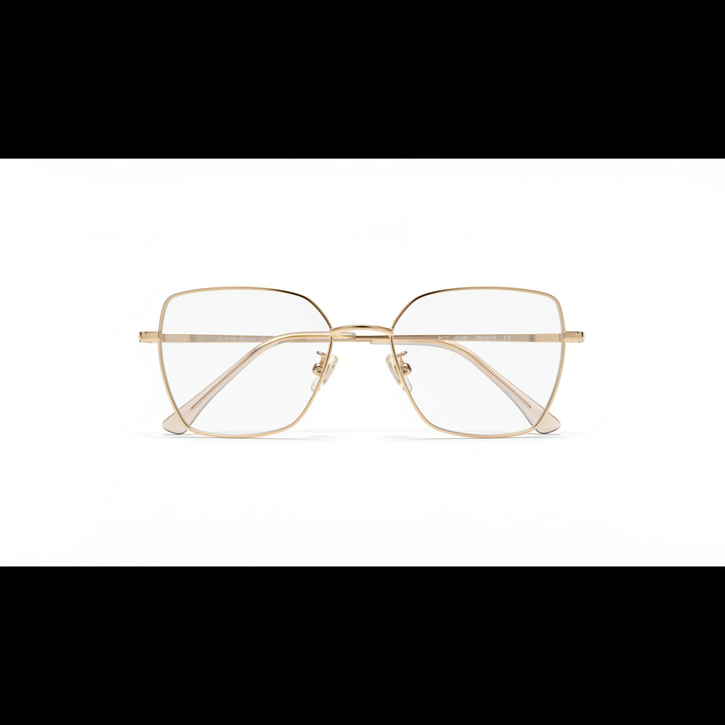 Gold-framed eyeglasses