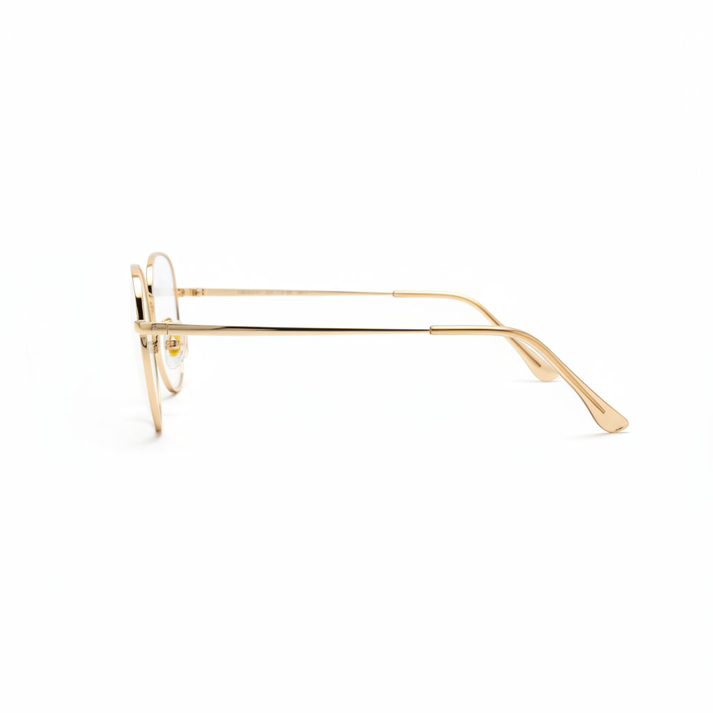 Gold-framed eyeglasses